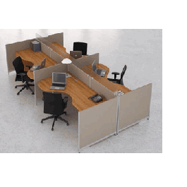 Morpheo 4 Station Office Workstation, Cluster of 4 Cubicle Workstation