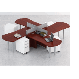 Morpheo Cluster of 4 Wood Cubicle Workstation