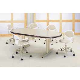 Vertsteel Brattice Training and Tilt Conference Table, Boatshape Top