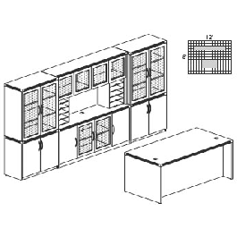 Mayline Aberdeen Series, Office Desk with Credenza Storage