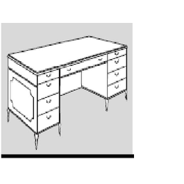 Arnold Traditional Georgetown Doubel Pedestal Desk, All Wood Veneer