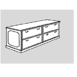 Arnold Traditional Bedford File Credenza, All Wood Veneer