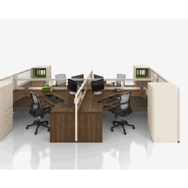Nvision 4, Four  Person Office Workstation Cubicle