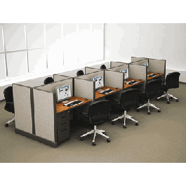 Knockoff Herman Miller, AO2 System, Electrified, 2" Thick Panels, 24"x48" - 8 Cubicles 