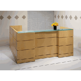 Arnold Siena Contemporary Reception Desk - All Wood Veneer