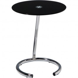 Office Star Yield Telephone Table Chrome / Black Glass YLD04