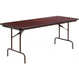 Flash Furniture YT-3072-MEL-WAL-GG Rectangular Walnut Melamine Laminate Folding Banquet Table