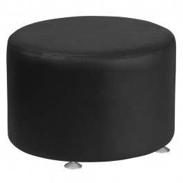Flash Furniture ZB-803-RD-24-BK-GG Hercules Alon Series Leather 24" Round Ottoman in Black
