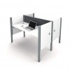 Bestar 100870CG-17 Pro-Biz Double Face to Face Workstation in White with Gray Tack Boards