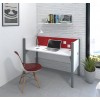 Bestar 100871CR-17 Pro-Biz Simple Workstation in White with Red Tack Board