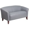 Flash Furniture 111-2-GY-GG Hercules Imperial Series Leather Loveseat in Grey