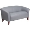 Flash Furniture 111-2-GY-GG Hercules Imperial Series Leather Loveseat in Grey