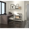 Bestar 120885-47 Pro-Linea L-Desk in White & Bark Grey