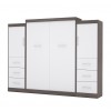 Bestar 25884-4717 Nebula 115" Queen Wall bed kit in Bark Gray & White