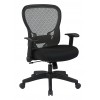 Office Star 529-3R2N1F2-6 Deluxe R2 SpaceGrid Back Chair with Modded Foam Fabric Seat and Flip Arms in Green