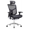 GM Seating Dreem XL Luxury Mesh Series Executive Hi Swivel Chair Chrome Base with Headrest, Black, Seat Slider