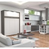 Bestar 80184-47 Cielo By Queen Wall Bed in Bark Gray and White