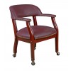 Regency 9004CBY Ivy League Captain Chair with Casters in Burgundy