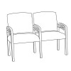 High Point Furniture Trados Metal 2 Armchairs-Ganged 914MET-2