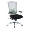 Officestar 95672-3M ProGrid White Mesh Mid Back Chair in Black