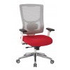 Officestar 95672-9 ProGrid White Mesh Mid Back Chair in Red