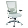 Officestar 95672 ProGrid White Mesh Mid Back Chair in White/Grey