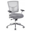 Officestar 95673-5811 ProGrid White Mesh Mid Back Chair in Steel