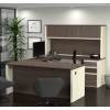 Bestar 99853-52 Prestige Plus U-shaped Workstation Including Two Pedestals in White Chocolate & Antigua