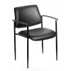 Boss Square Back Diamond Stacking Chair withArm in Black Caressoft B9503-CS