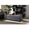 Baxton Studio BBT3101-OTTO-Dark Grey-H1217-20 Roanoke Dark Grey Fabric Upholstered Grid-Tufting Storage Ottoman Bench