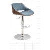 LumiSource BS-FBZZ WL+BU Fabrizzi Barstool with Swivel in Walnut Blue