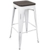 LumiSource BS-OR VW+E2 Oregon Barstool Set of 2 in White Espresso