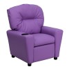 Flash Furniture Contemporary Kids' Lavender-Vinyl-PU Recliner with Cup Holder BT-7950-KID-LAV-GG