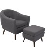 LumiSource C2-AH-RKWL GY Rockwell Chair with Ottoman in Charcoal Grey