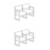 Lesro Classic C2101G3 Two Seater, With Center Arms or 2 Seat Sofa, Sled Base