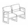 Lesro Classic C2201G3 Two Seater, With Center Arms or 2 Seat Sofa Sled Base