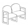 Lesro Classic C2301G3 Two Seater, with Center Arms or Two Seat Sled Base Sofa 