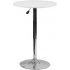 Flash Furniture CH-2-GG 23.75" Round Adjustable Height White Wood Table