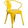 Flash Furniture CH-31270-YL-GG Yellow Metal Indoor-Outdoor Chair with Arms