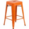 Flash Furniture CH-31320-24-OR-GG 24-inch Backless Orange Metal Counter Height Stool in Orange