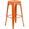 Flash Furniture CH-31320-30-OR-GG 30-inch Backless Orange Metal Bar Stool in Orange