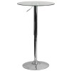Flash Furniture CH-5-GG 23.5" Round Adjustable Height Glass Table