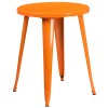 Flash Furniture CH-51080-29-OR-GG 24'' Round Metal Indoor-Outdoor Table in Orange