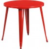 Flash Furniture CH-51090-29-RED-GG 30'' Round Metal Indoor-Outdoor Table in Red