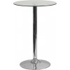 Flash Furniture CH-6-GG 23.5" Round Glass Table with 35.5"H Chrome Base