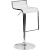Flash Furniture CH-TC3-1027P-WH-GG Contemporary White Plastic Adjustable Height Barstool