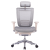 GM Seating Enklave XL Gray Mesh Executive Hi Swivel Chair Chrome Base with Headrest,