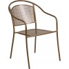 Flash Furniture CO-3-GD-GG Steel Patio Arm Chair in Gold