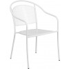 Flash Furniture CO-3-WH-GG Steel Patio Arm Chair in White