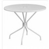 Flash Furniture CO-7-WH-GG 35.25" Steel Patio Table in White (Default)